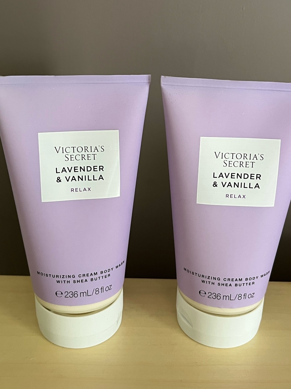 Two Victoria’s Secret Relax Lavender & Vanilla Cream Body Washes 8 Oz Each